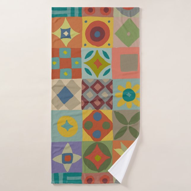 Motif Talavera. Un patchwork indien. Nom turc (Serviette de bain)
