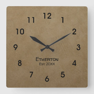 Motif Tan Stucco Acrylique Horloge murale