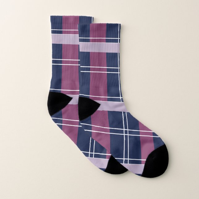 Motif Tartan bleu violet (Paire)