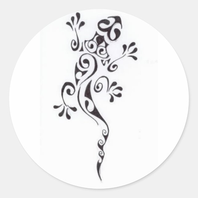 Motif-tatouage-lezard-polyn Runder Aufkleber (Vorderseite)