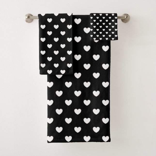 Motif tendance des Coeurs Noir et Blanc (En situation)