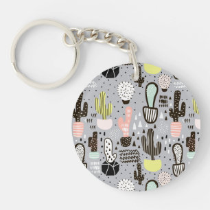 Motif texturisé tiré par la main de cactus