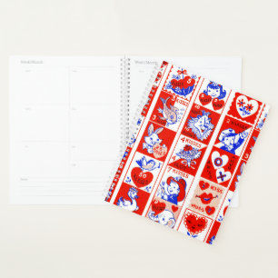 Motif timbre de la Saint-Valentin vintage des anné