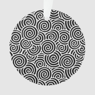 Motif tourbillon japonais - blanc et noir