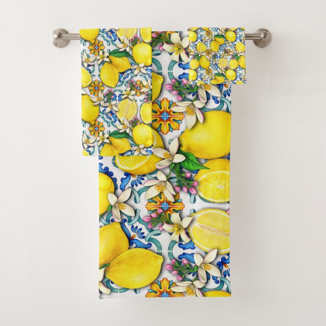 Motif traditionnel méditerranéen aux citrons (En situation)