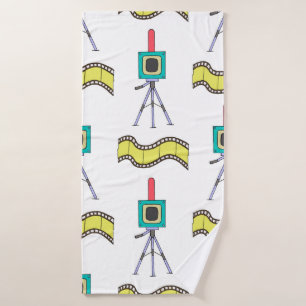 Motif transparent avec caméras et bandes de film s