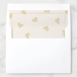 Motif Trèfle Doré Crème & Élégance Dorée