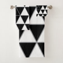 Motif triangle géométrique noir, blanc et gris.