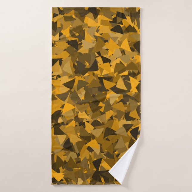 Motif Triangle Orange Marron (Serviette de bain)