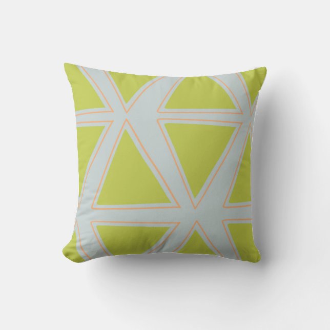 motif triangulaire à chartreuse et coussin bleu (Recto)