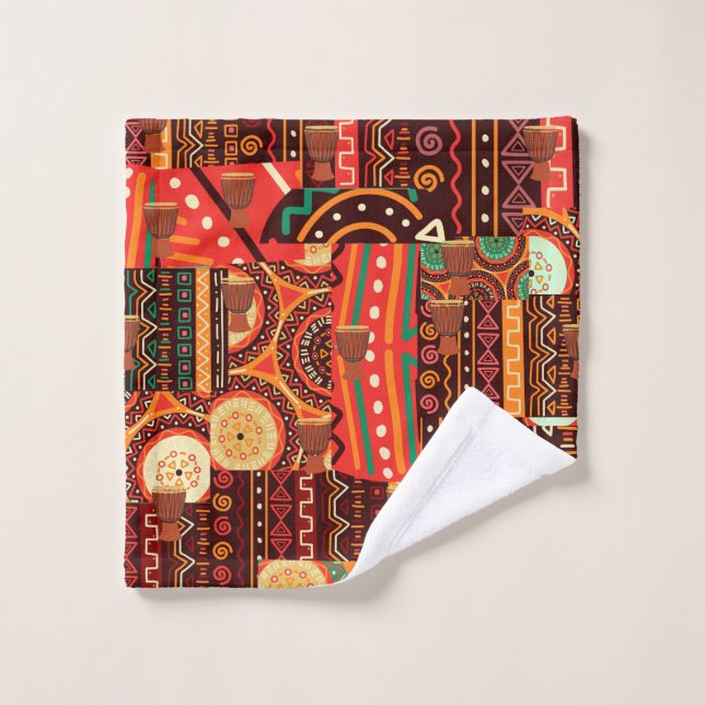 Motif tribal Afrocentrique Kente (Gant de toilette)