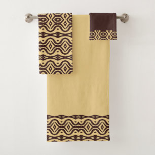 Motif tribal courbe marron