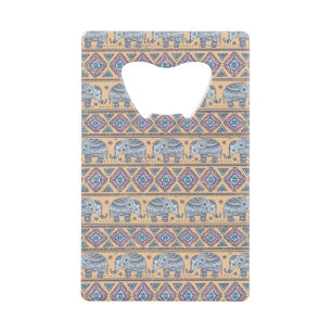 Motif tribal d'éléphant ethnique bleu