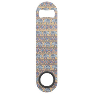 Motif tribal d'éléphant ethnique bleu