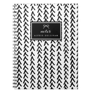 Motif tribal rustique noir Carnet personnalisé