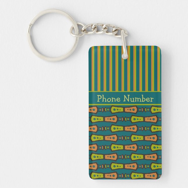 Motif tribal, Turquoise : Porte - clé (Devant)