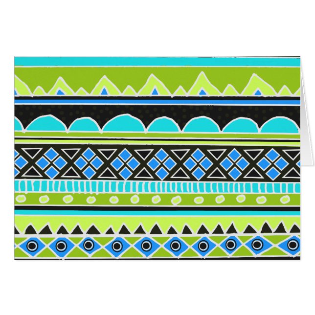 Motif tribal vert et bleu au néon (Devant horizontal)