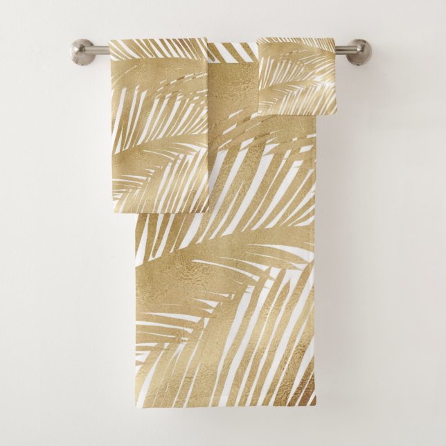 Motif Tropical de feuille d'or moderne (En situation)