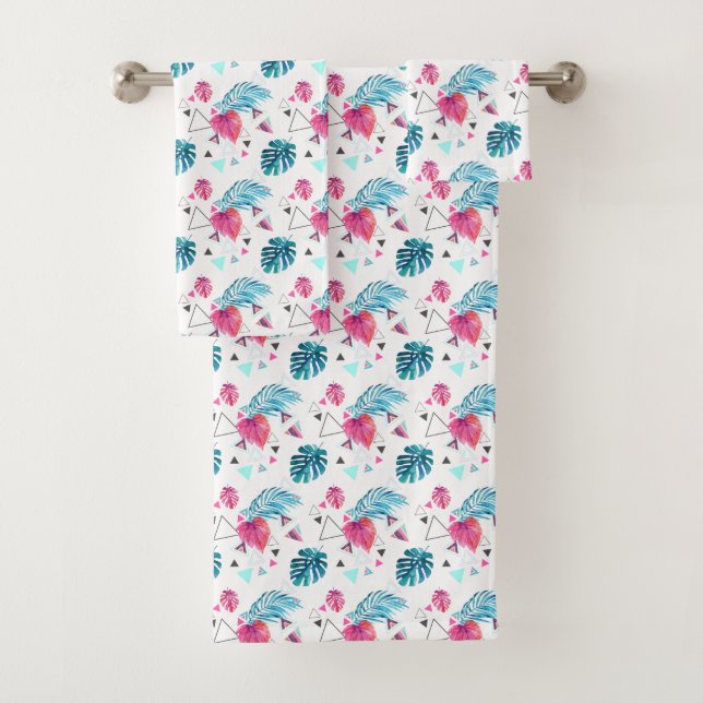 Motif tropical de triangle de feuille (En situation)