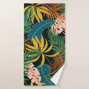 Motif tropical d'été transparent avec jaune vif