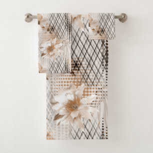 Motif tropicale grise, beige.