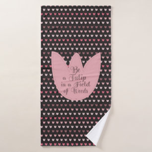 Motif Tulipe rose simple avec arrière - plan foncé