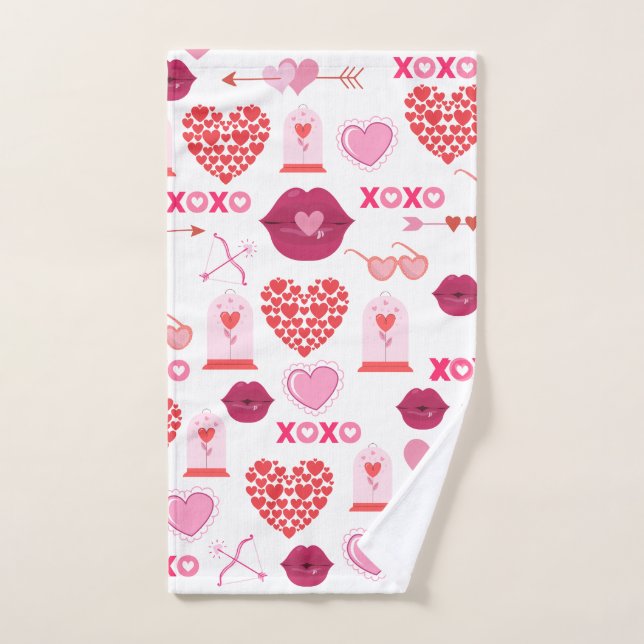Motif Valentine`s Day 2023 Arrière - plan avec coe (Serviette à main)