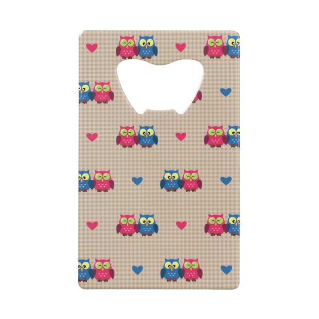 Motif vérifié avec des hiboux d'amour (Devant)