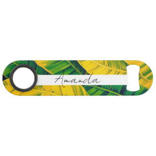Motif vibrant à feuilles de bananier vert et jaune