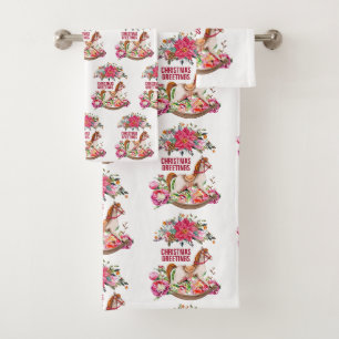Motif victorien Rocking Horse & Poinsettia
