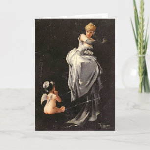 Motif vintage - attrapé en Web - carte de voeux