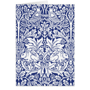 Motif vintage bleu de lapin de frère de William