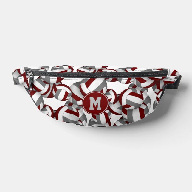 Motif volley-ball gris marron monogramme (Poser)