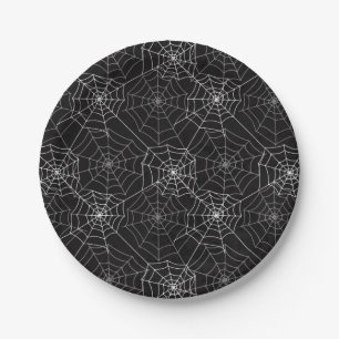 Motif Web Halloween Spider Assiette en Papier.