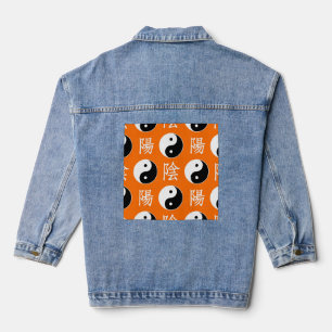 Motif Yin Yang Chinois Orange