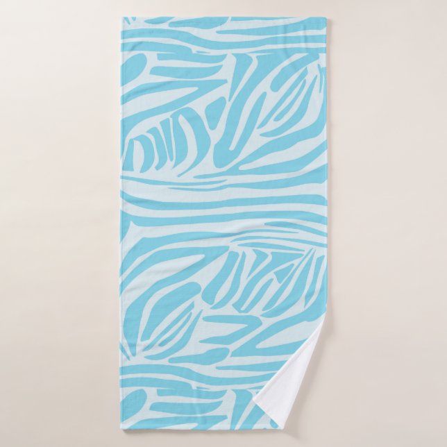 Motif Zèbre Bleu (Serviette de bain)
