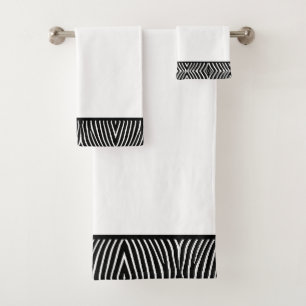 Motif zèbre moderne noir et blanc sur fond blanc
