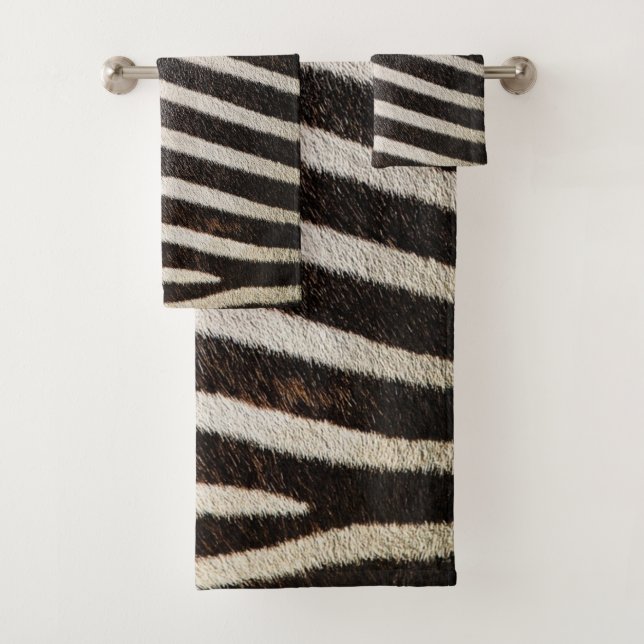 Motif Zèbre noir et blanc Grandes bandes Monogramm (En situation)