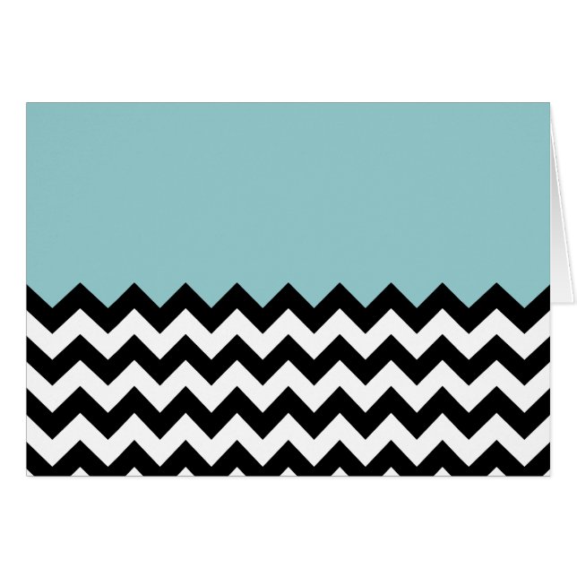 Motif Zigzag noir et blanc, Chevron, Bleu (Devant horizontal)