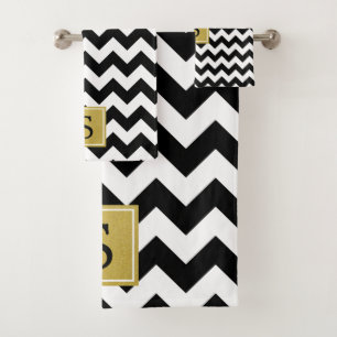 Motif Zigzag noir et blanc, Monogramme