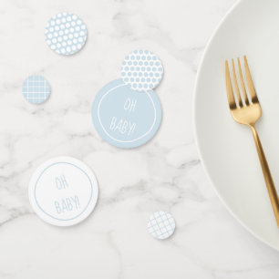 Motifs de Baby shower bleu doux   Confettis