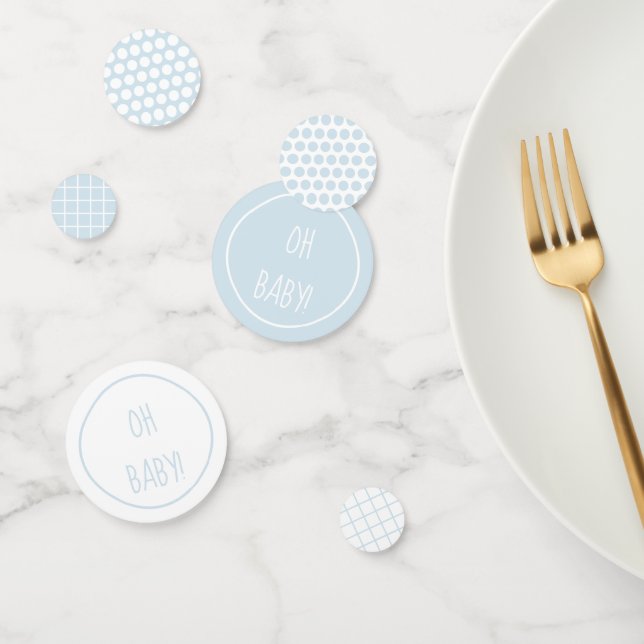 Motifs de Baby shower bleu doux | Confettis (Groupe)