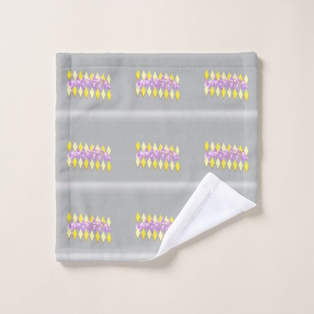 Motifs de diamant avec graphisme d'art violet tapi (Gant de toilette)
