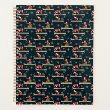 Motifs de Noël sans couture Pilates Reformer Santa