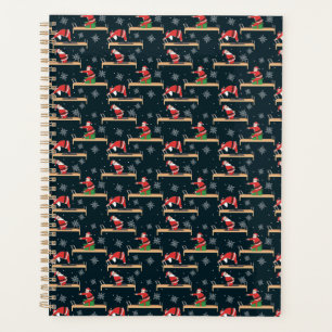 Motifs de Noël sans couture Pilates Reformer Santa