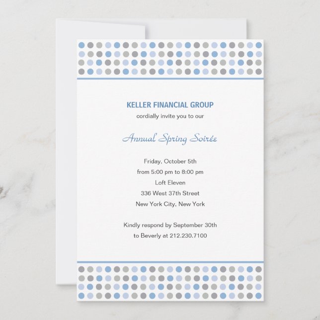 Motifs Dot Invitation de l'entreprise/du parti d'a (Devant)