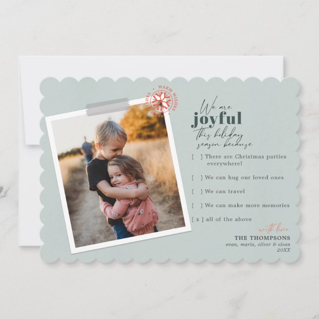 Motifs Joyeux modernes Carte de vacances photo ver (Devant)