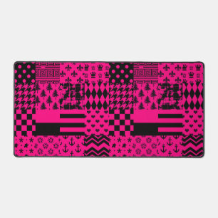 Motifs mélangés rose noir