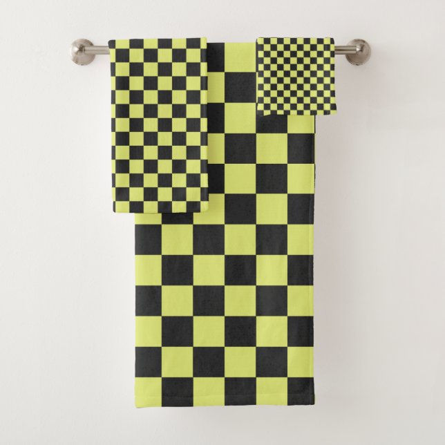 Motifs rétro, Chèques ensemble de serviettes Vinta (En situation)