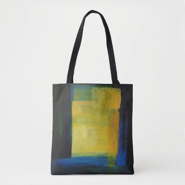 "Motion" Blue Yellow Tote Bag Tasche (Vorderseite)